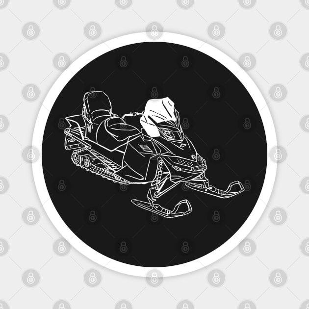 Cool Snowmobile Magnet by Aurealis